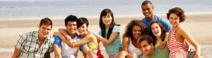 Group of friends on the beach